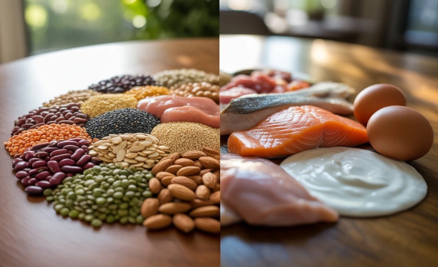 پروتئین گیاهی یا حیوانی؟ کدام برای سلامتی و عضله‌سازی بهتر است؟